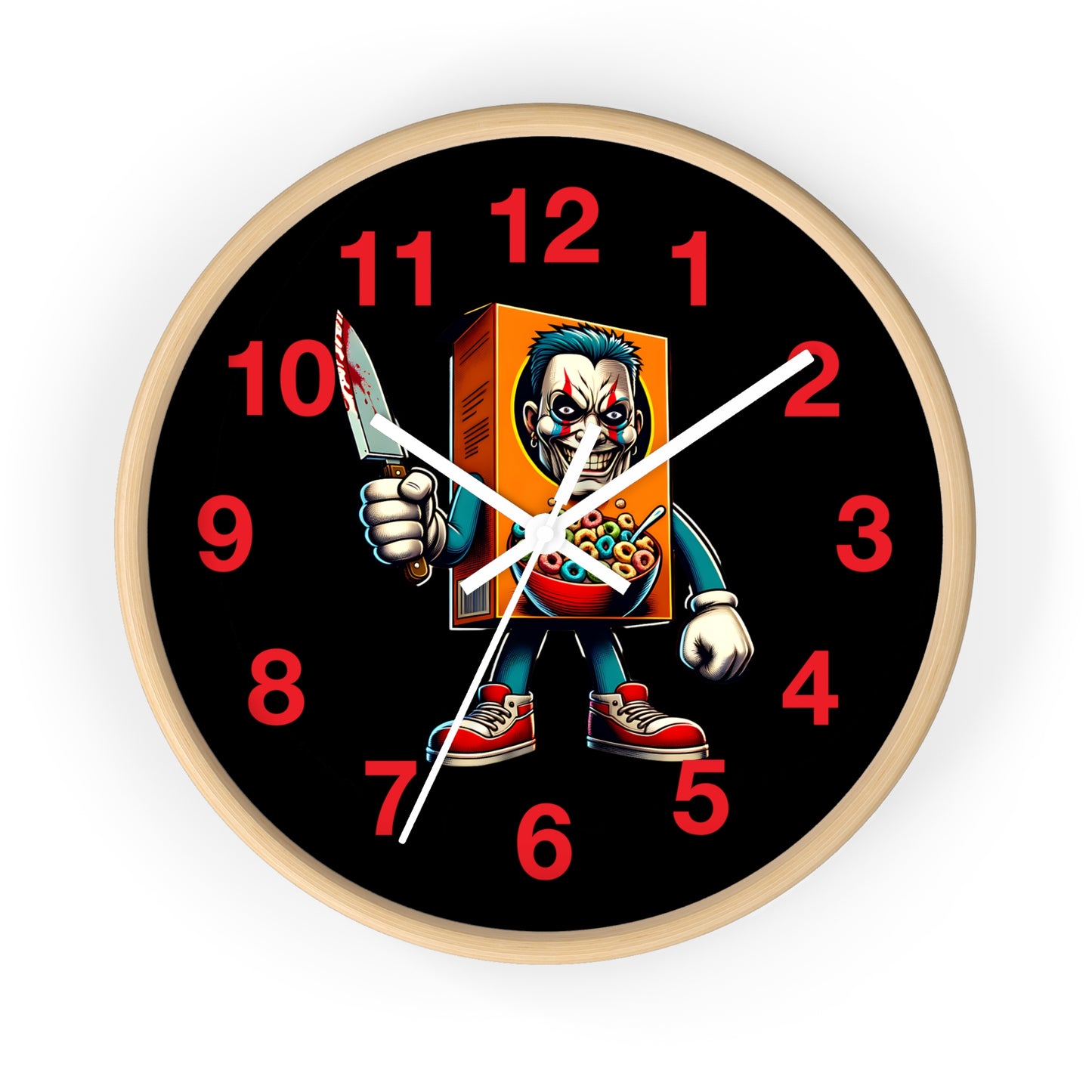 Funny Horror Wall Clock - Cereal Killer, Outside the Box Design