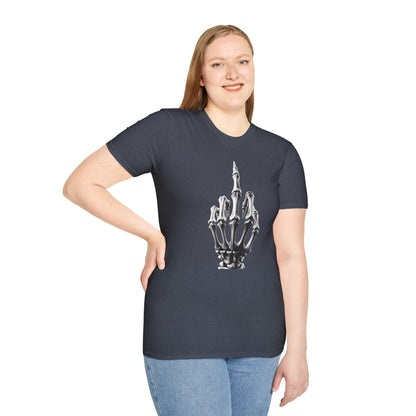 Skeleton Middle Finger T-Shirt — Edgy Gothic Graphic Tee
