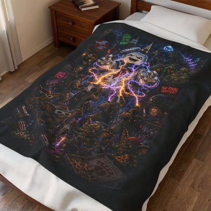 80's Retro Horror Movie Plush Blanket Throw for Fans