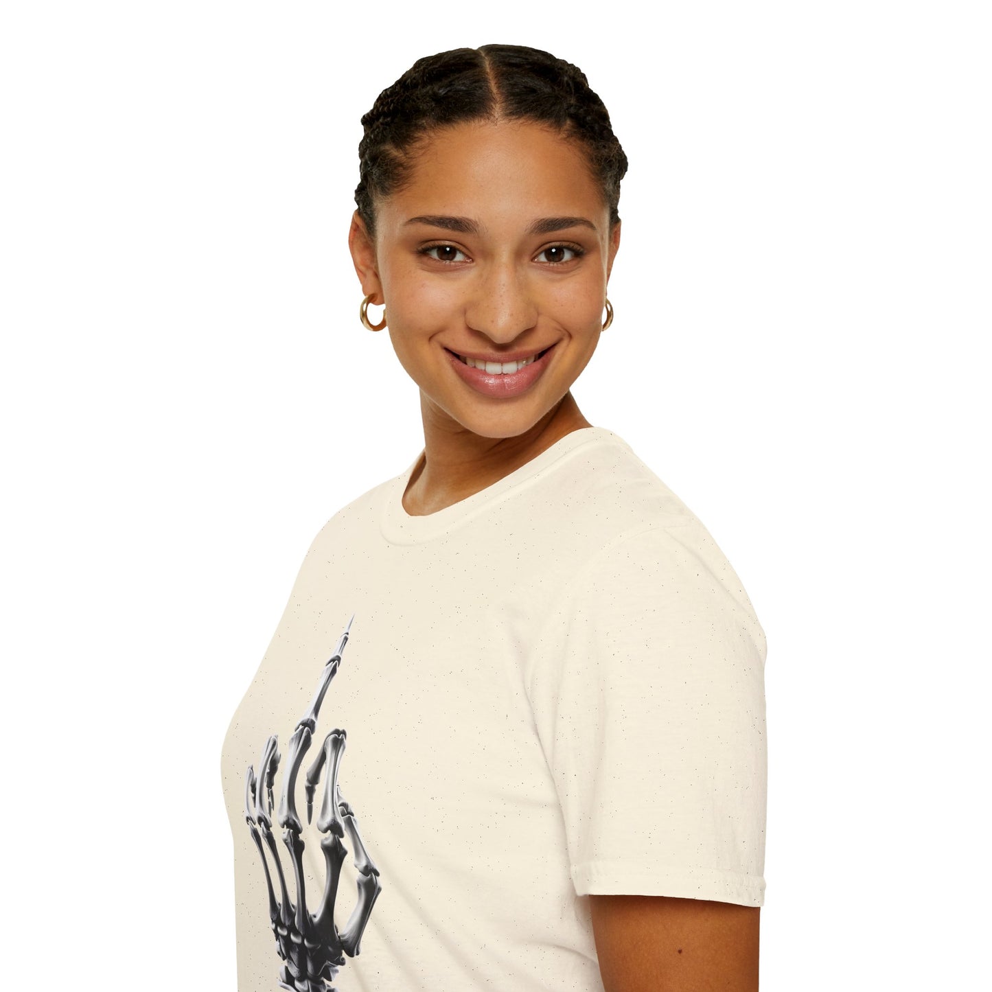 Skeleton Middle Finger T-Shirt — Edgy Gothic Graphic Tee