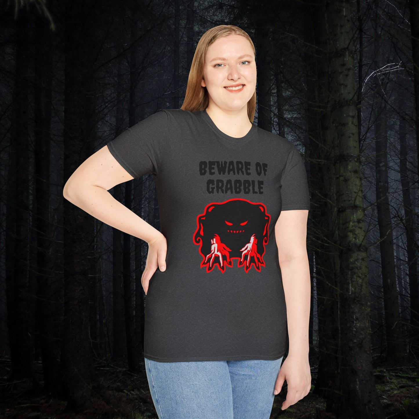 Nightmare Collectibles Beware Of Grabble Unisex Softstyle T-Shirt Horror Fun Shirt