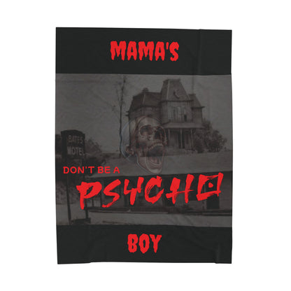 Throw Blanket - Psycho Mama's Boy Velveteen Plush Blanket
