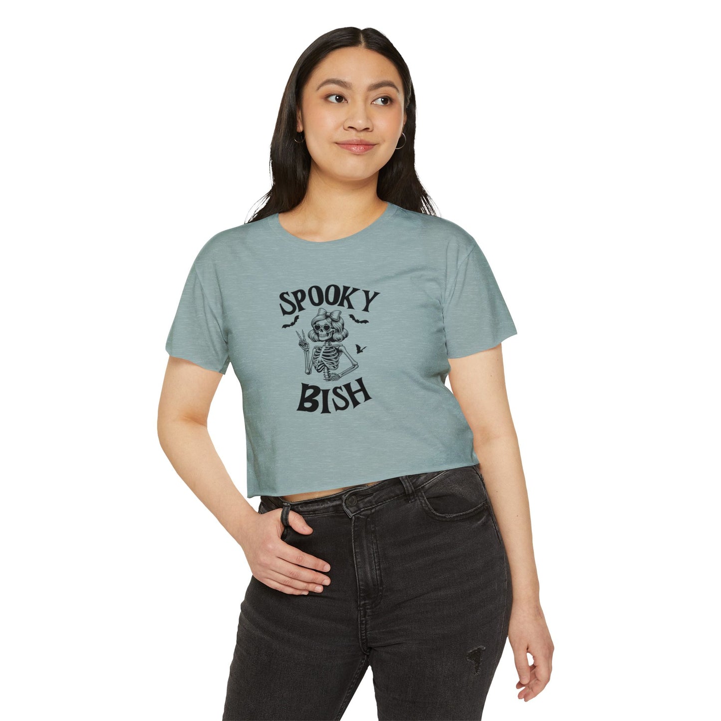 Spooky BISH Women's Festival Crop Top - Halloween Graphic Tee
