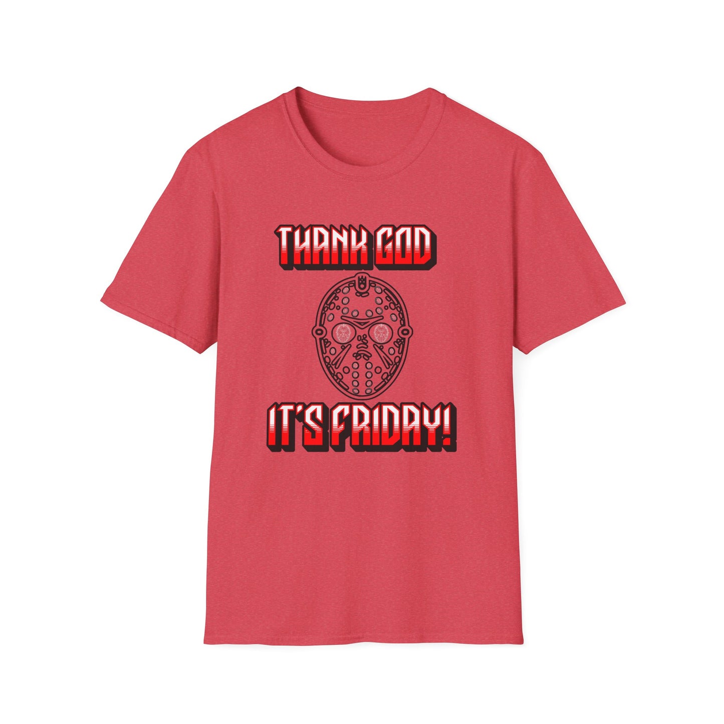 Thank god, It's Friday! TGIF Unisex Softstyle T-Shirt Jason Hockey Mask Horror Fun