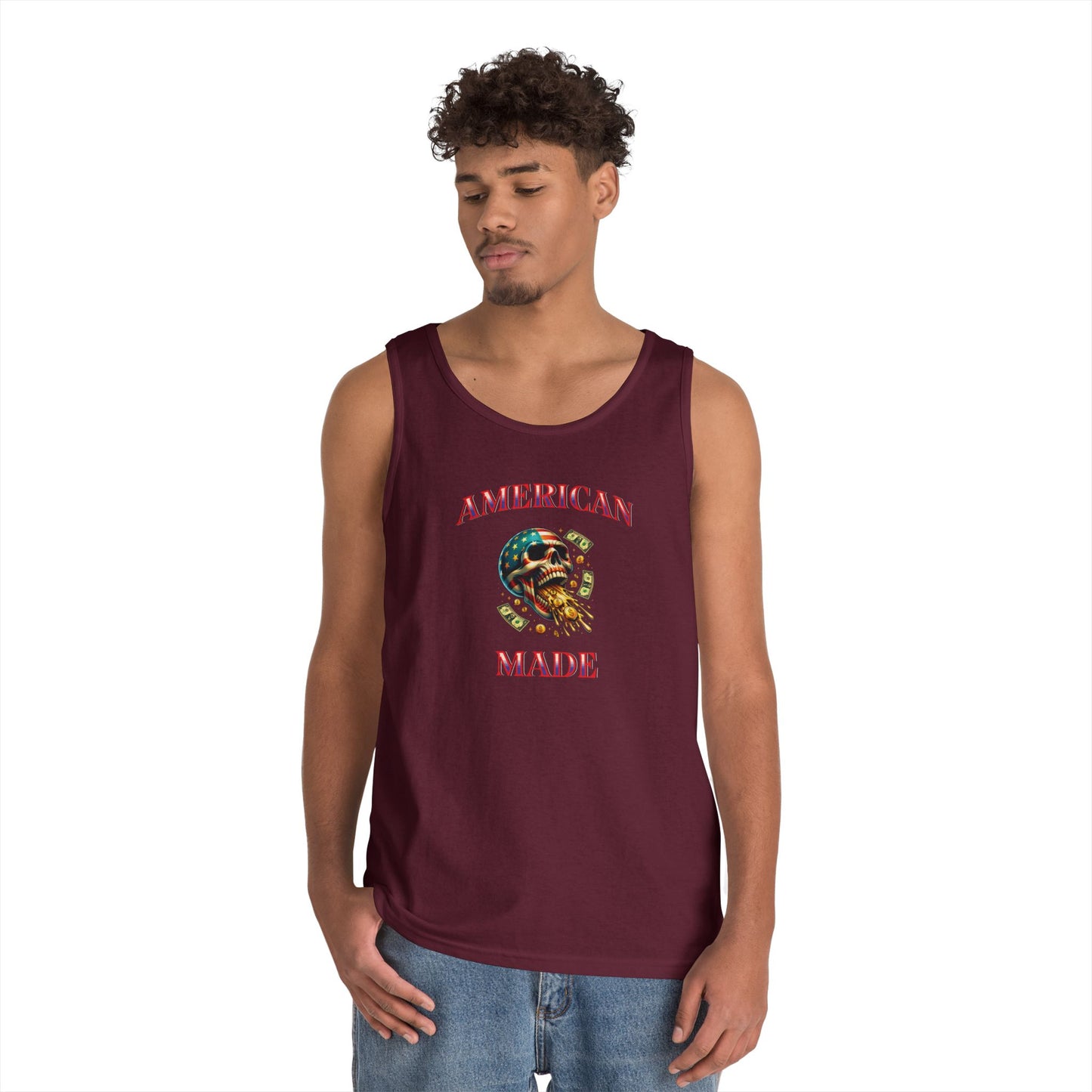 Tank Top - American Made Skull Money Design