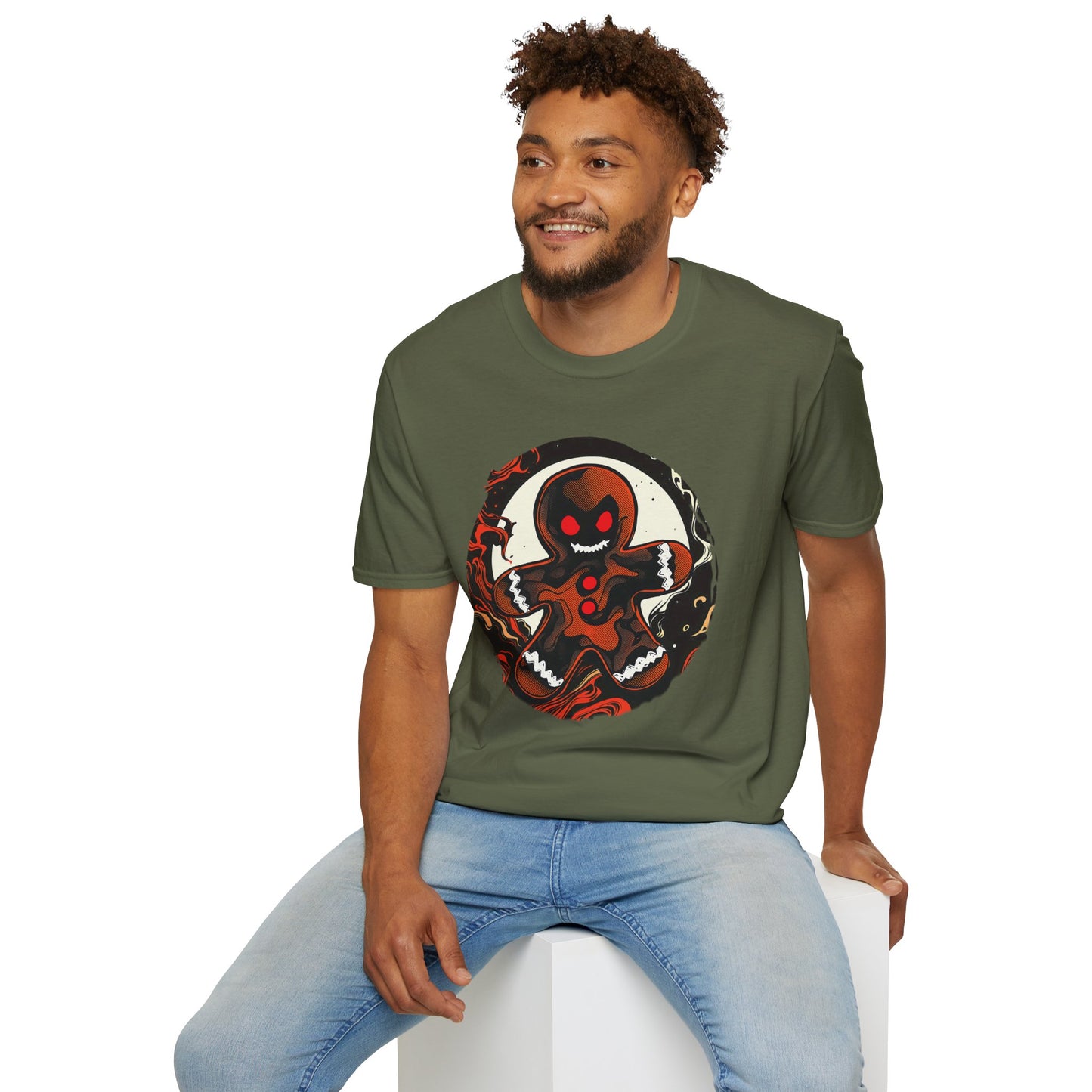 Evil Gingerbread T-Shirt – Spooky Holiday Horror Cookie Design