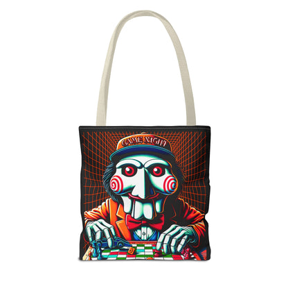 Game Night Billy Wearing A Hat The Puppet Playing Lunch Beach Gamer Carry Tote Bag (AOP) Horror Fun