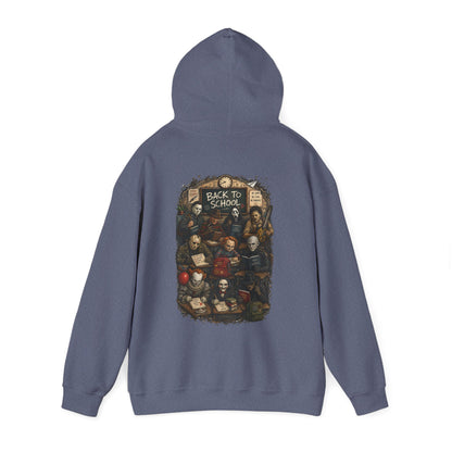 Horror Icons "Back to School" Hoodie — Vintage Movie Villains Graphic Sweatshirt