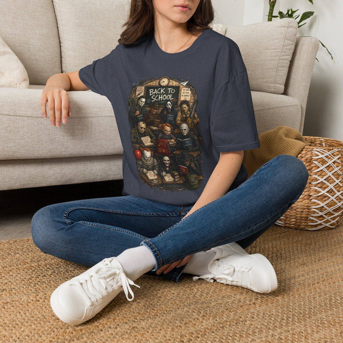 "Back to School" Horror Movie Character Class Portrait - T Shirt