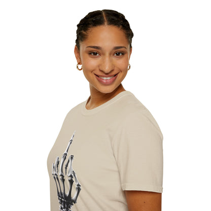 Skeleton Middle Finger T-Shirt — Edgy Gothic Graphic Tee