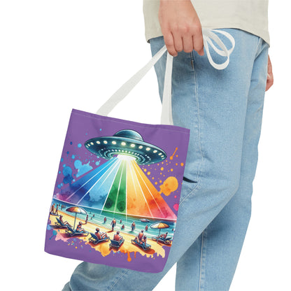 Summerween UFO Beach Day Shoulder Tote Bag (AOP) 3 Sizes