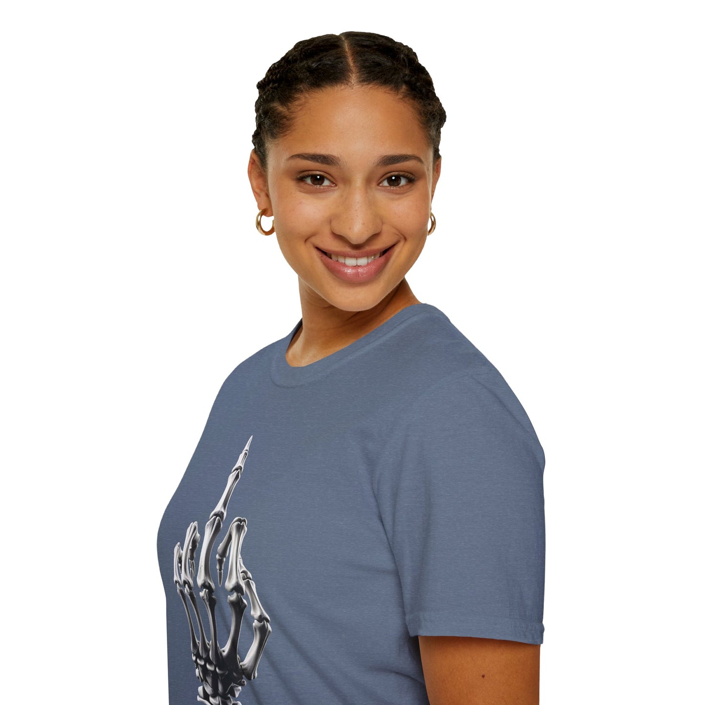 Skeleton Middle Finger T-Shirt — Edgy Gothic Graphic Tee
