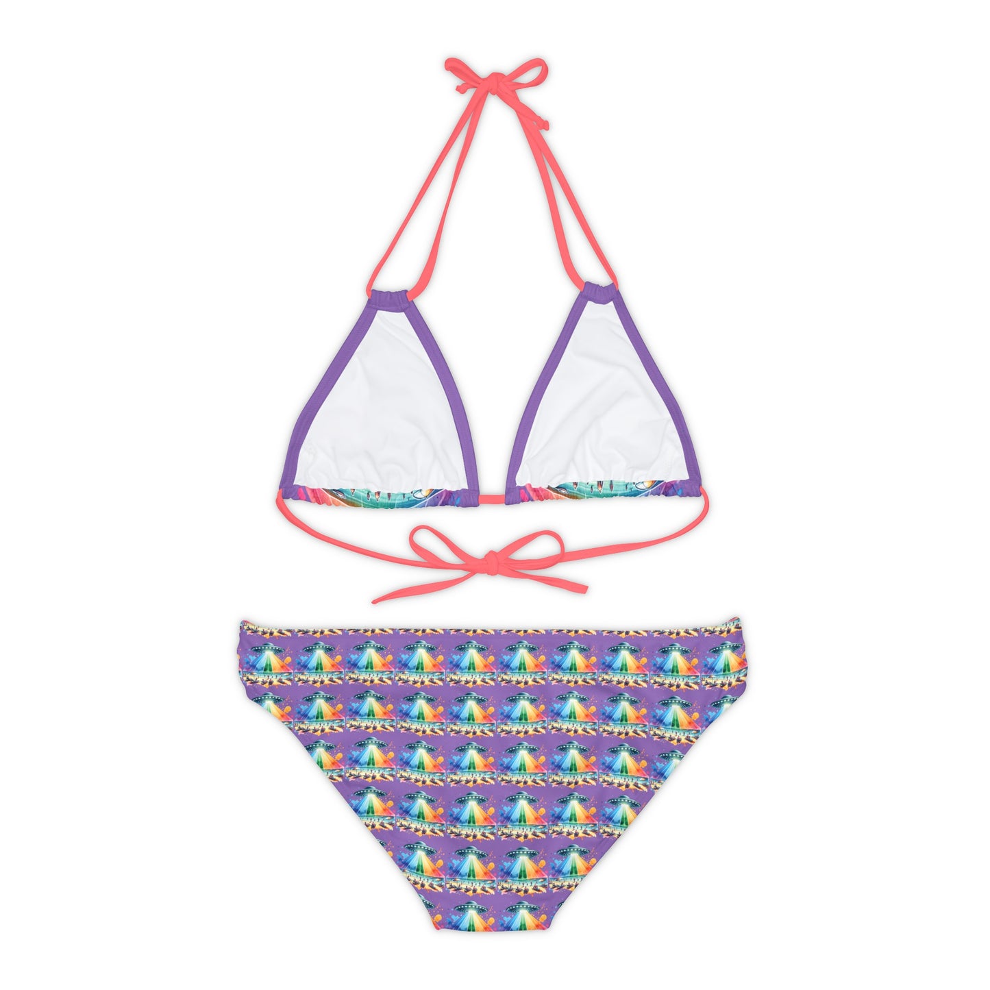 Summerween UFO Beach Day Strappy Bikini Set (AOP)