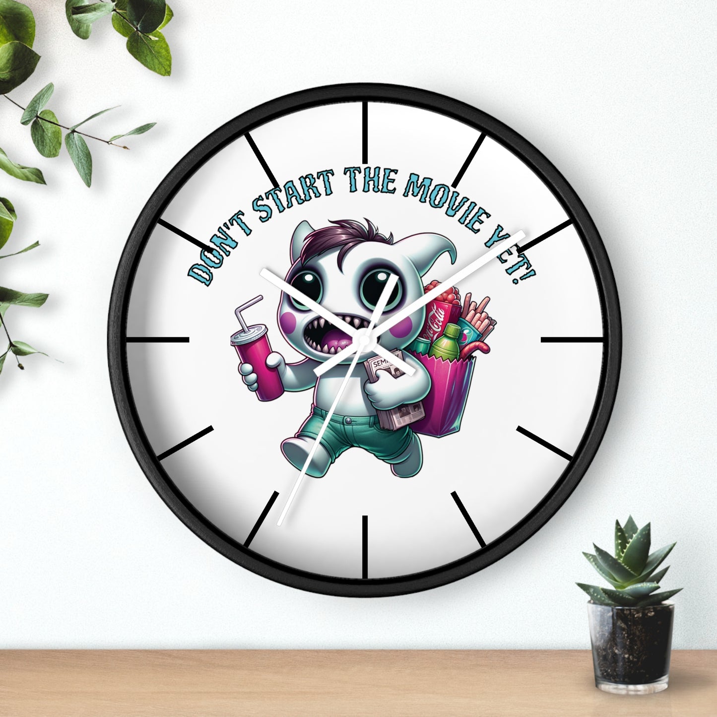 Summerween Don't Start The Movie Cute Monster Wall Clock