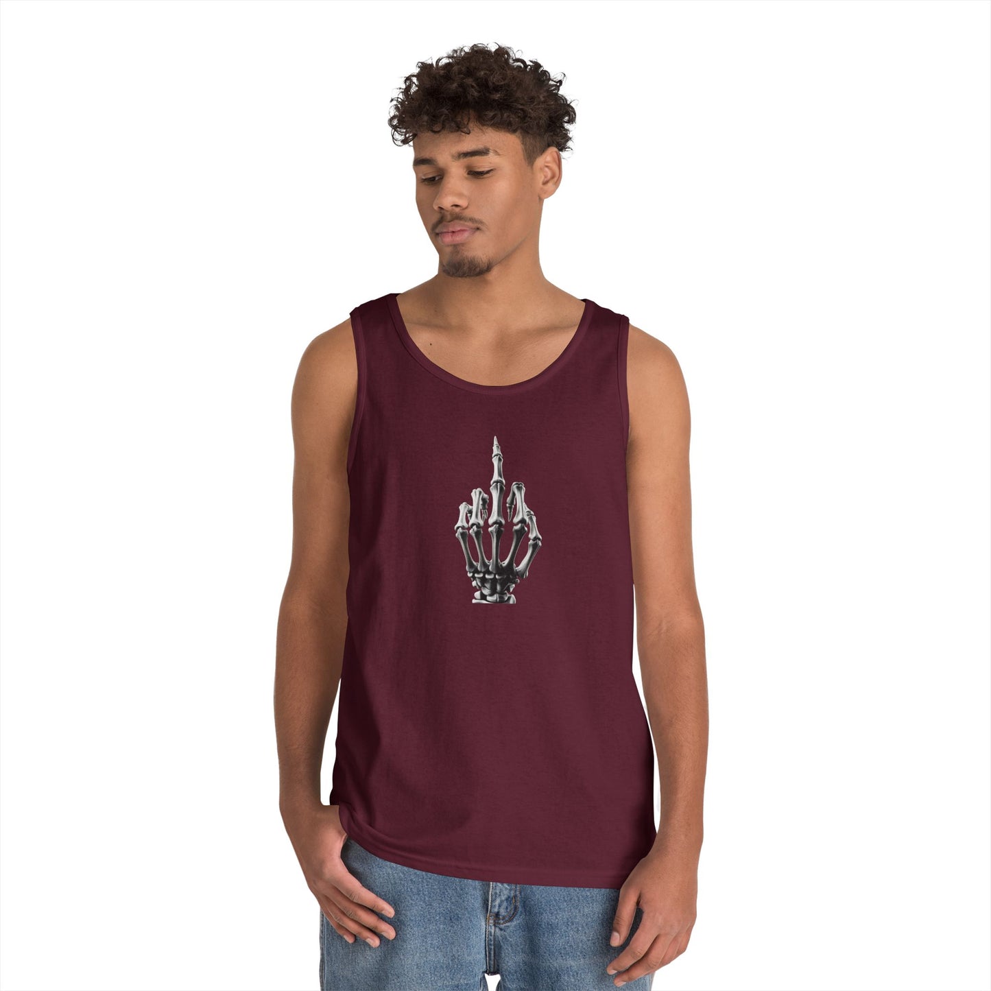 Skeleton Hand Middle Finger Tank Top – Edgy Skull Finger