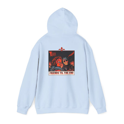 Hoodie - Friends Til The End Horror Movie Icon Friends Graphic Hoodie