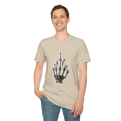 Skeleton Middle Finger T-Shirt — Edgy Gothic Graphic Tee