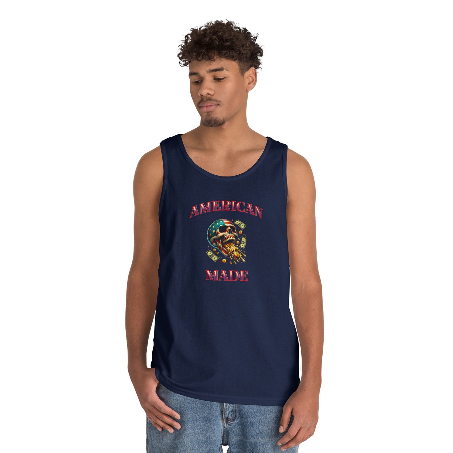 Tank Top - American Made Skull Money Design