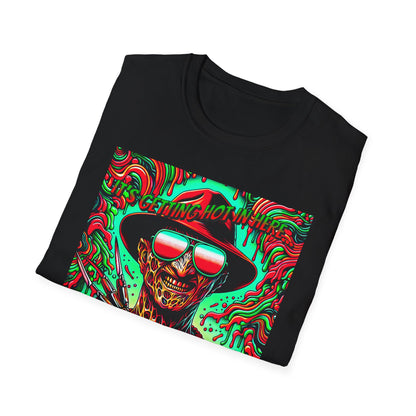 Horradelic Horror Freddy With Sunglasses Krueger It's Getting Hot In Here Unisex Softstyle T-Shirt Nightmare Fun Shirt Elm St