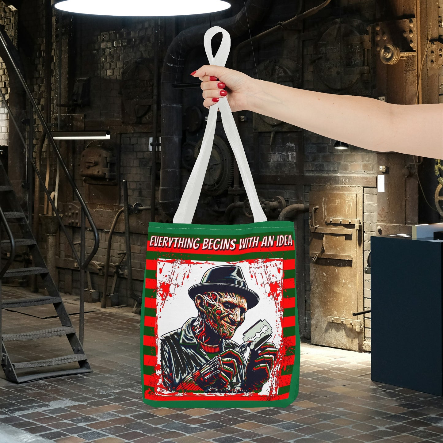 Horrorvational Everything Begins With An Idea Horror Inventor Tote Bag (AOP)