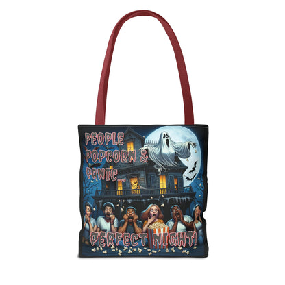 People Popcorn & Panic Perfect Night Shoulder Tote Bag (AOP)