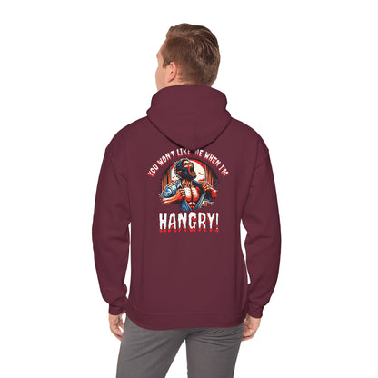 You Wont Like Me When I'm Hangry Hoodie - Werewolf Design