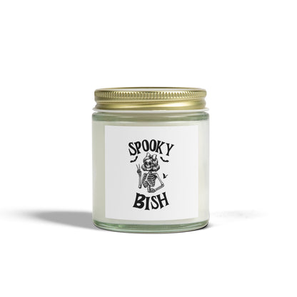 Scented Candle - Spooky Bish Female Skeleton Peace Sign (4oz, 9oz)