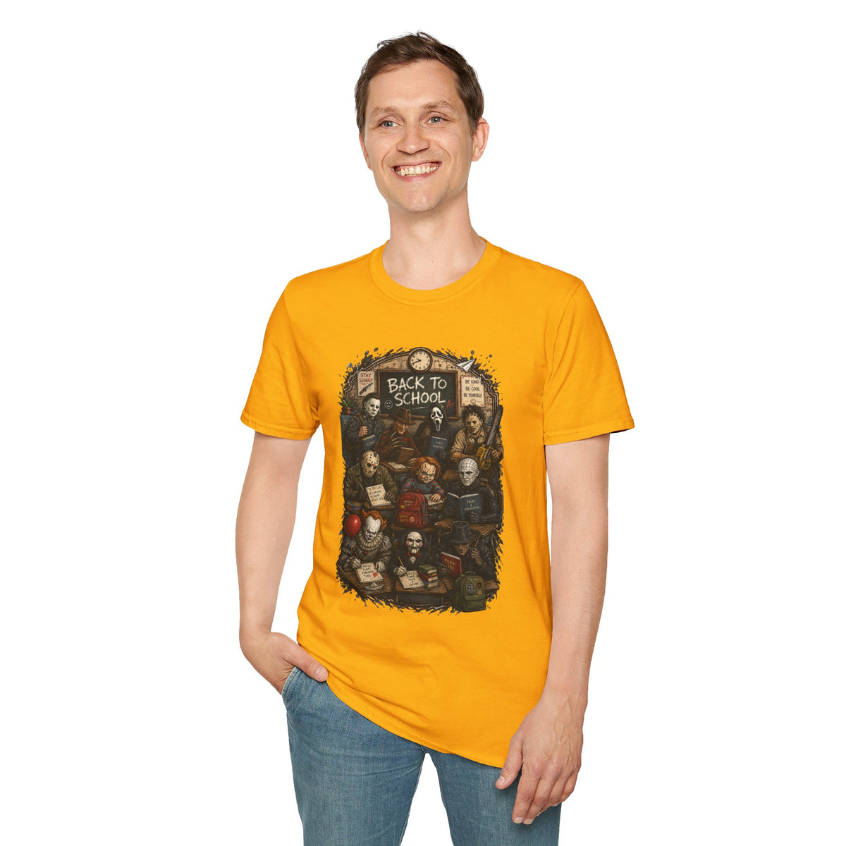 "Back to School" Horror Movie Character Class Portrait - T Shirt
