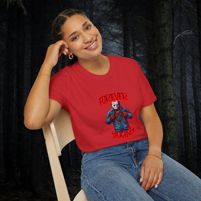 Horrorvational Forever Young Horror Fun Jason With The Mask On Voorhees Unisex Softstyle T-Shirt Friday Shirt