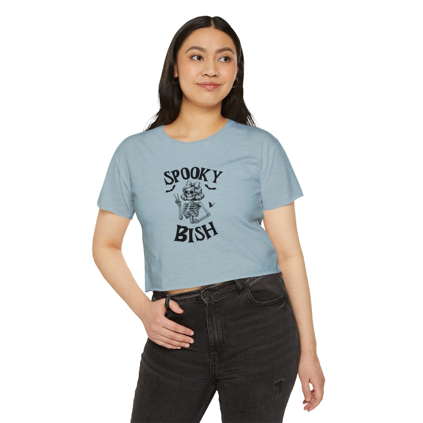Spooky BISH Women's Festival Crop Top - Halloween Graphic Tee