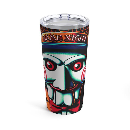 Game Night Billy Wearing A Hat The Puppet Lets Play A Game Horror Fun Tumbler 20oz