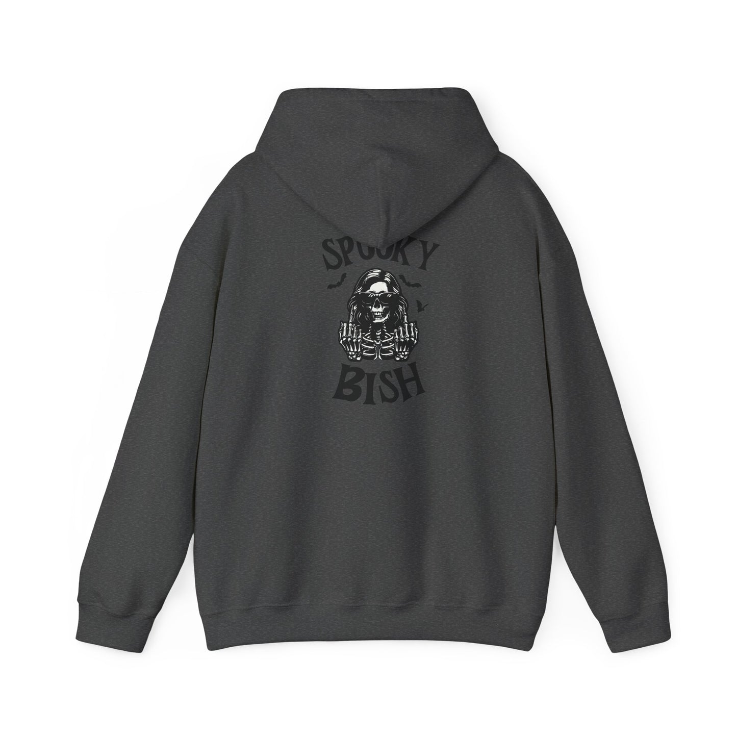 Spooky Bish Hoodie — Skeleton Finger and Sunglasses Design