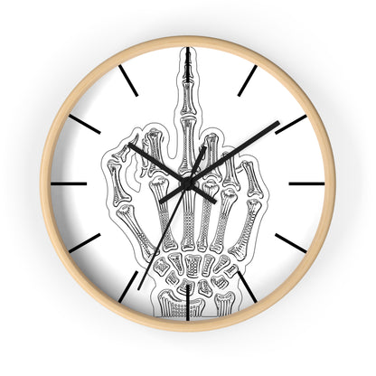 Spooky Skeleton Middle Finger Wall Clock