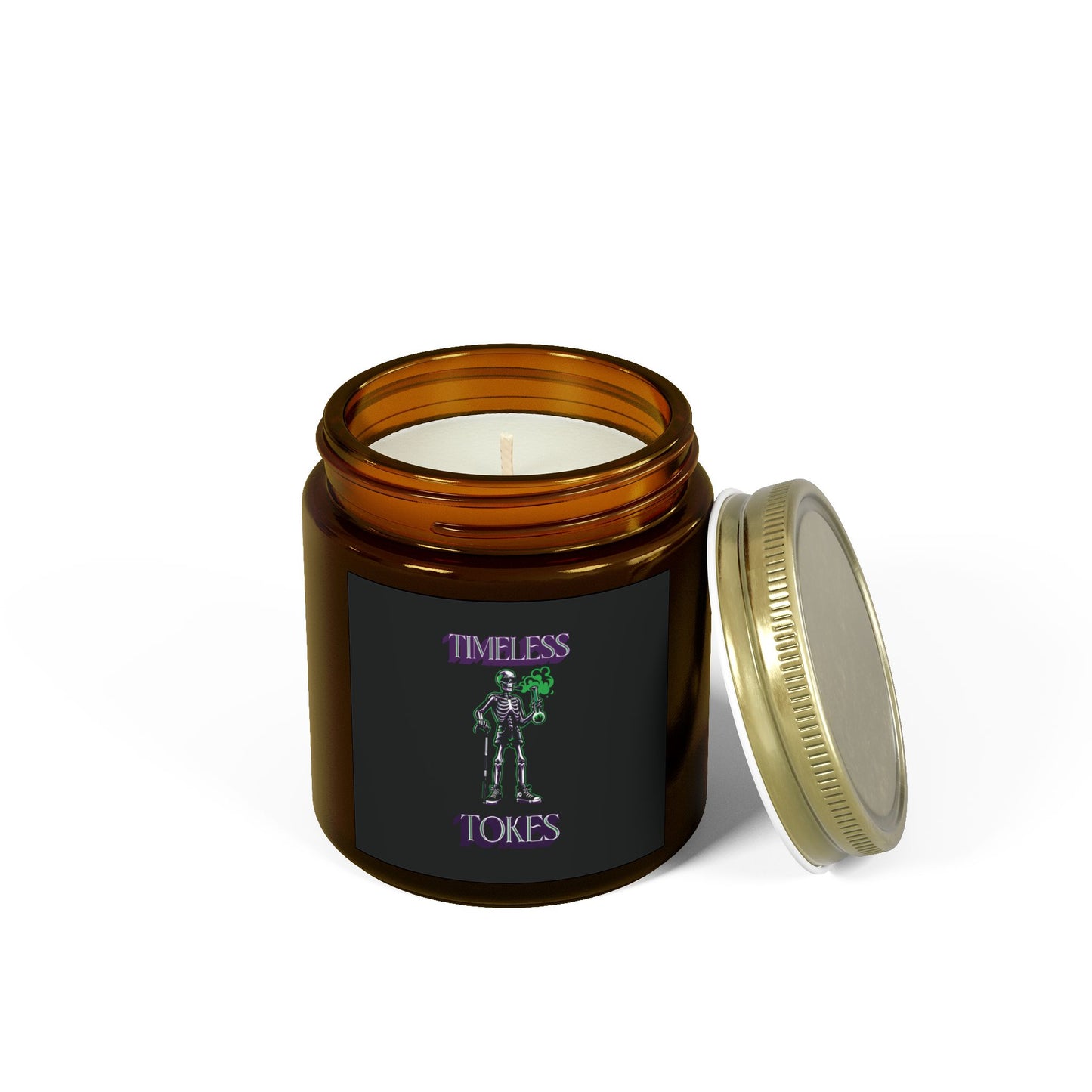 Scented Candle - Timeless Tokes Skeleton 420 Design (4oz, 9oz)