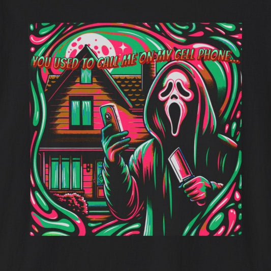 Horradelic Horror Ghostly Cell Phone Scream You Used To Call Me On Cell Phone Unisex Softstyle T-Shirt Summer Shirt