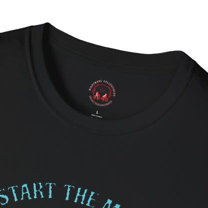 Don't Start The Movie Yet! Running Cute Monster Horror Fun Unisex Soft style T Shirt Mens Womens