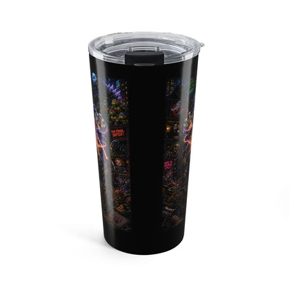 80's Horror Movie Retro 20oz Stainless Tumbler — Neon Horror Collage Design