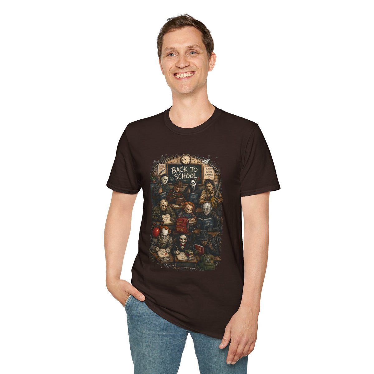 "Back to School" Horror Movie Character Class Portrait - T Shirt