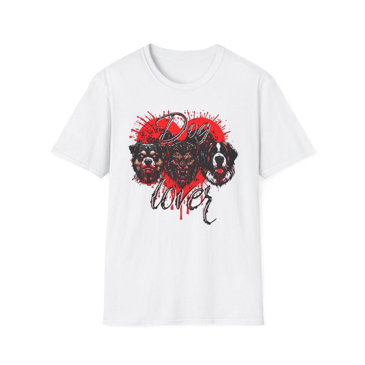 Dog Lover Hounds Of Hell Bloody heart Horror Fun Unisex Softstyle T-Shirt Animal Dark Humor Shirt