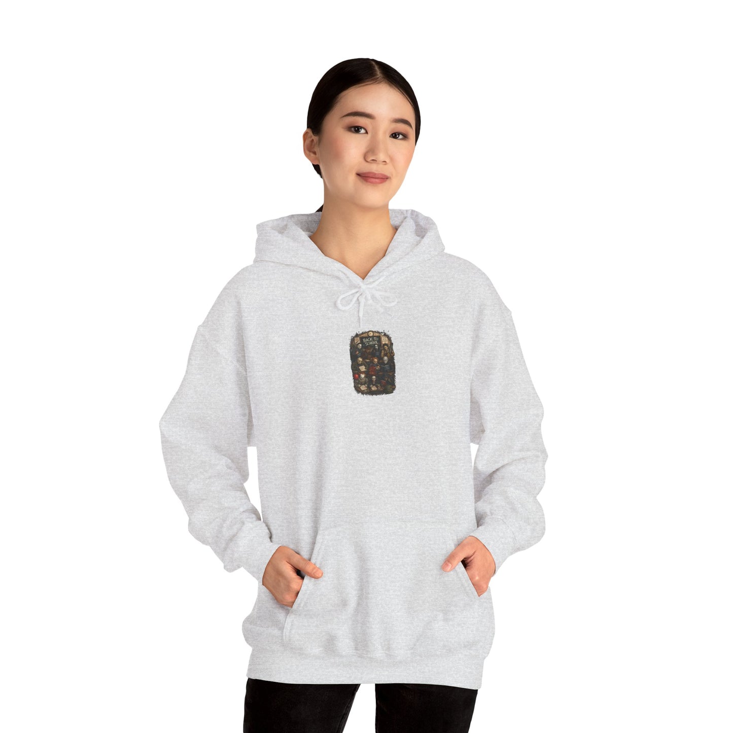 Horror Icons "Back to School" Hoodie — Vintage Movie Villains Graphic Sweatshirt