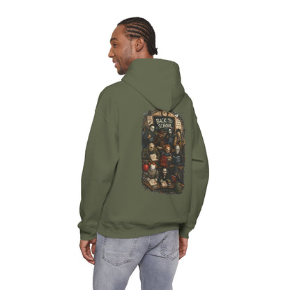 Horror Icons "Back to School" Hoodie — Vintage Movie Villains Graphic Sweatshirt