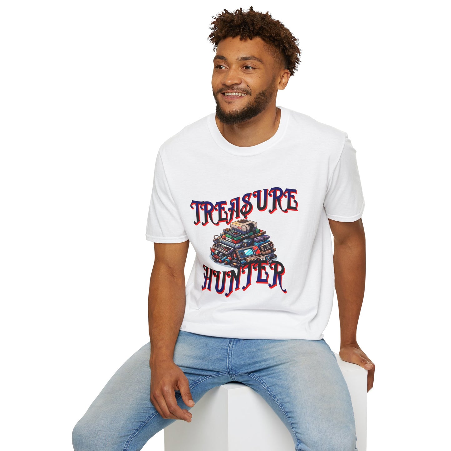 Treasure Hunter Retro Video Game Soft Style T-Shirt Gamer Collector Fun Funny