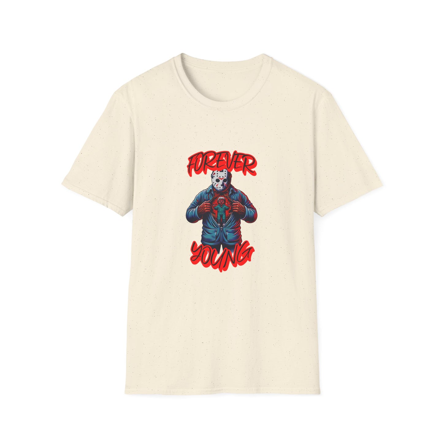 Horrorvational Forever Young Horror Fun Jason With The Mask On Voorhees Unisex Softstyle T-Shirt Friday Shirt
