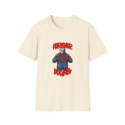 Horrorvational Forever Young Horror Fun Jason With The Mask On Voorhees Unisex Softstyle T-Shirt Friday Shirt