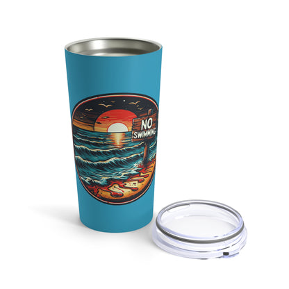 No Swimming Bloody Water Beach Tumbler 20oz Cold Hot Drinks