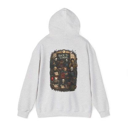 Horror Icons "Back to School" Hoodie — Vintage Movie Villains Graphic Sweatshirt