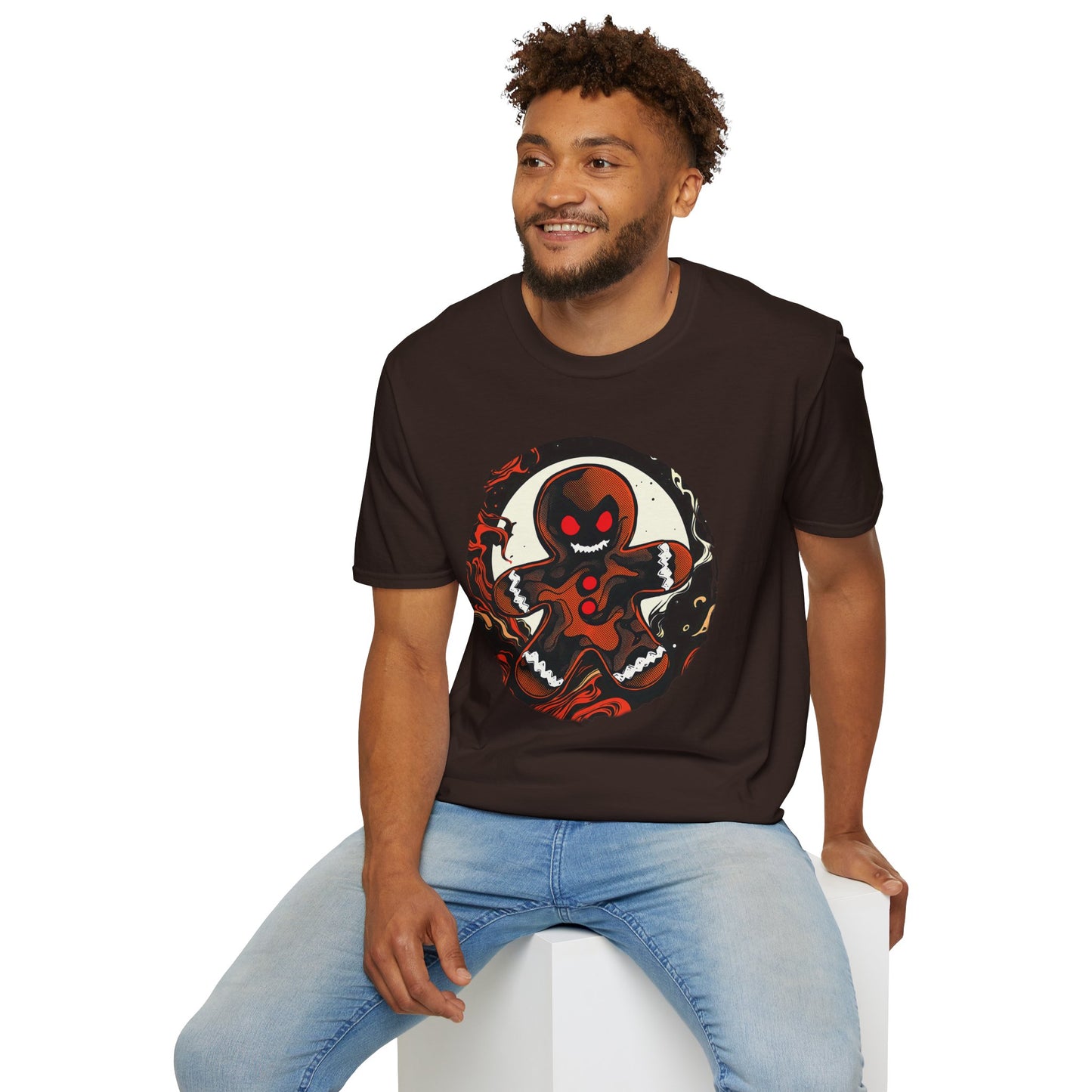 Evil Gingerbread T-Shirt – Spooky Holiday Horror Cookie Design