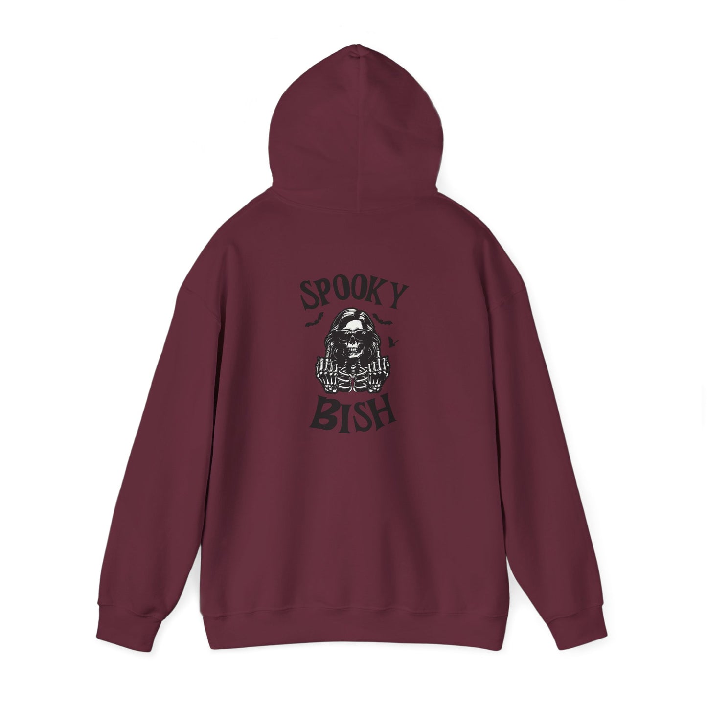 Spooky Bish Hoodie — Skeleton Finger and Sunglasses Design