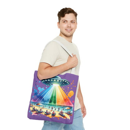 Summerween UFO Beach Day Shoulder Tote Bag (AOP) 3 Sizes