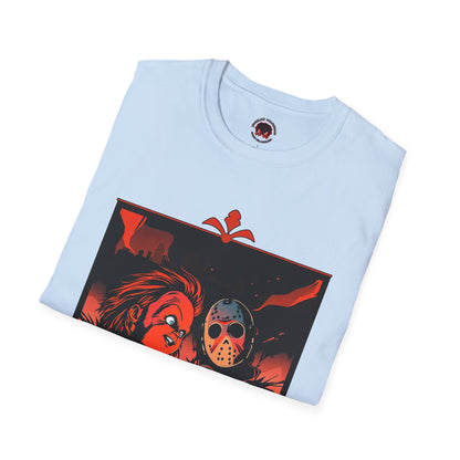 Friends 'Til the End Horror Movie T-Shirt Jason And Chucky Design